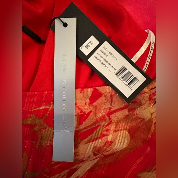 NWT HALSTON HERITAGE
Strappy Handkerchief-Hem Maxi Dress SZ 8 - Picture 9 of 11